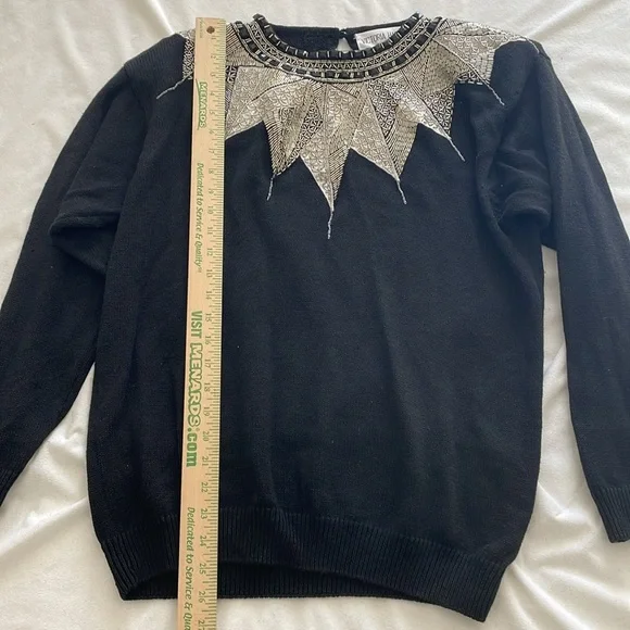 Vintage Beaded Sweater. 1989 IB Diffusion.Silk, Angora.Women's Size Medium - Picture 9 of 12